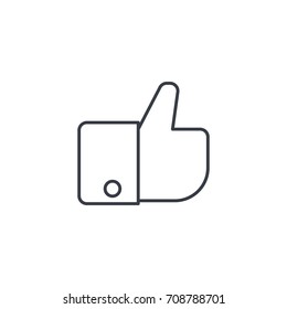 like, thumb up thin line icon. Linear vector illustration. Pictogram isolated on white background