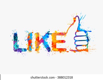 Like. Thumb up. Splash paint