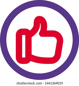 Like or thumbs up gesture isolated on a white background