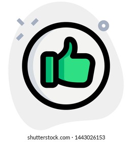Like or thumbs up gesture isolated on a white background