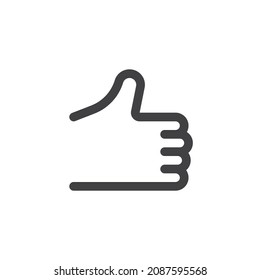 Like, Thumbs up gesture line icon. linear style sign for mobile concept and web design. Thumb up hand outline vector icon. Symbol, logo illustration. Vector graphics