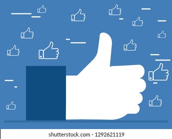 Like it thumbs up hands vector concept