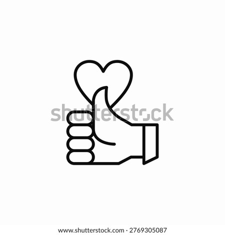 like thumbs up heart icon sign vector