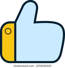 Like or thumbs up icon, approval and agreement, symbol of affirmation and positivity, finger up sign.