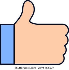 Like or thumbs up icon, approval and agreement, symbol of affirmation and positivity, finger up sign.