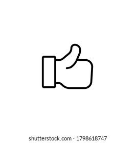 Like, thumbs up simple thin line icon vector illustration