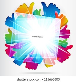 Like and Thumbs Up symbol. Abstract background.  Vector illustration.
