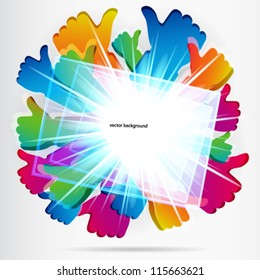 Like and Thumbs Up symbol. Abstract background.  Vector illustration.