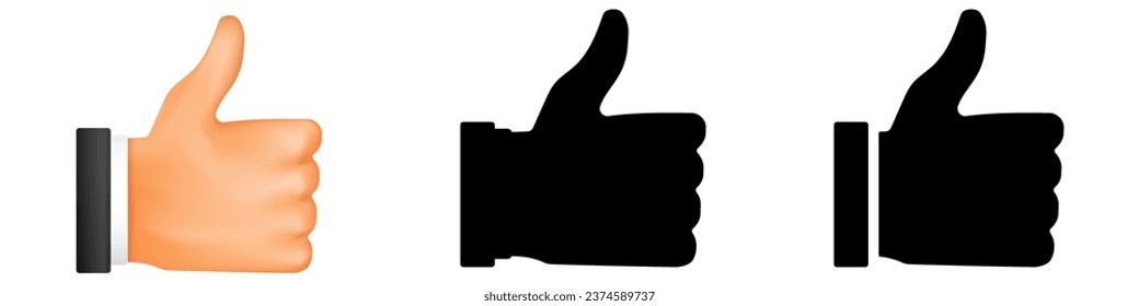 Wie Daumen hoch. Gesture Symbol der Anerkennung und Zustimmung mit positivem Ergebnis und Bestätigung des Erfolgs Vektorgrafik