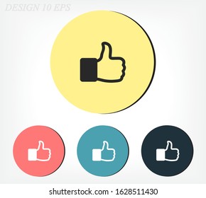 like. thumbs up. like icon. Vector Like Style. hand thumbs up. excerpt. flat design. The work is done for your use. 10 eps line