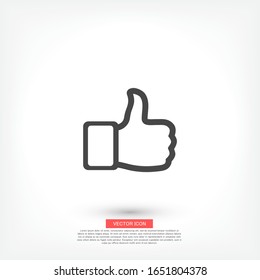 like. thumbs up. like icon. Vector Like Style. hand thumbs up. excerpt. flat design. The work is done for your use. 10 eps line