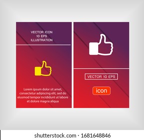 like. thumbs up. like icon. Vector Like Style. hand thumbs up. excerpt. flat design. The work is done for your use. 10 eps line