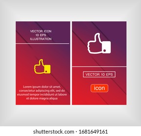 like. thumbs up. like icon. Vector Like Style. hand thumbs up. excerpt. flat design. The work is done for your use. 10 eps line