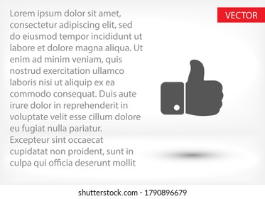 like. thumbs up. like icon. Vector Like Style. hand thumbs up. excerpt. flat design. The work is done for your use. 10 eps