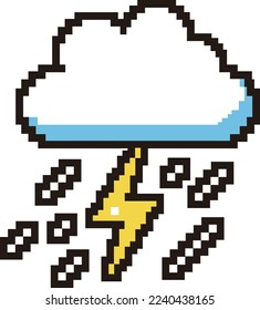 Wie ein Gewitter. Cloud-Symbol. Ein Symbol, das das Wetter darstellt. Streng aussehen.