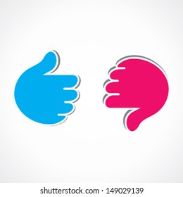 like and unlike hand symbol vector