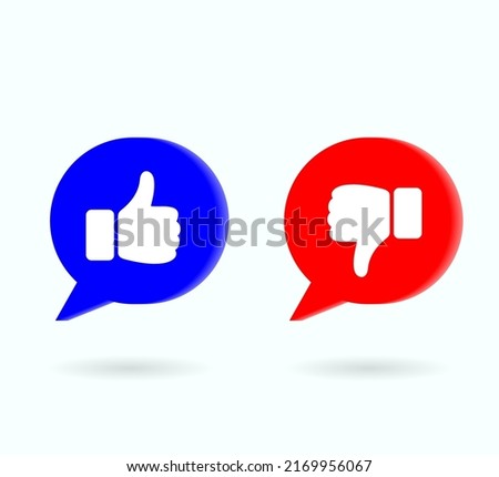 Like and unlike icon button , 3d illustration