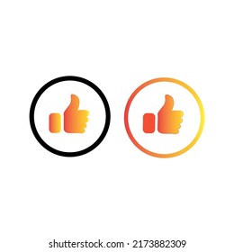 Like and unlike icon, in solid and gradient color
