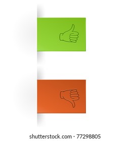 like and unlike icon as tump up and down hand icon