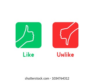 like and unlike red and green logo. flat style trend modern simple ui logotype graphic art design isolated on white. concept of super cool or sure client recall and learning mistake like dos and donts