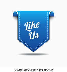 LIke Us Blue Label Icon Vector Design