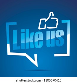 Like us blue white sticker icon button