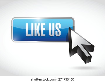 like us button sign concept illustration design over white