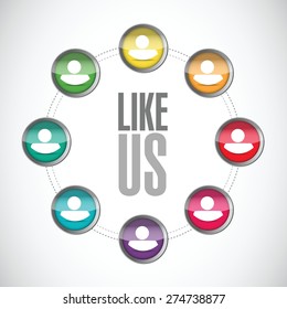 like us community sign concept illustration design over white