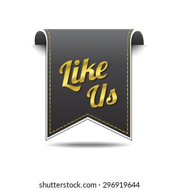 Like Us golden Vector Icon Design