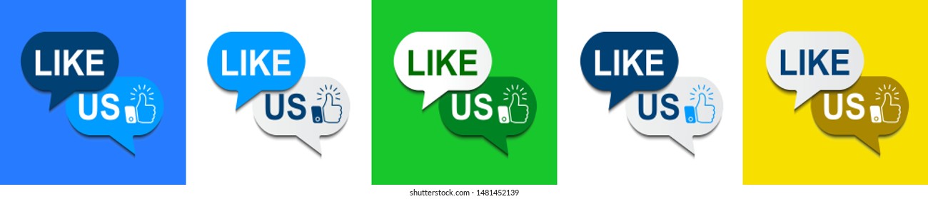 Like us icons set - stock vector