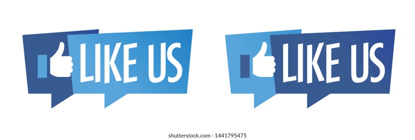 Like us with thumbs up on speech bubble tag