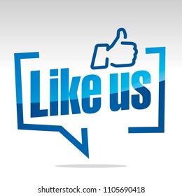 Like Us White Grey Blue Sticker Icon Button