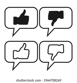 Like vector contour icons.Thumb up and thumb down icon.Hand thumb up symbol line icons.Vector isolated on white background.Do and Don't symbol.