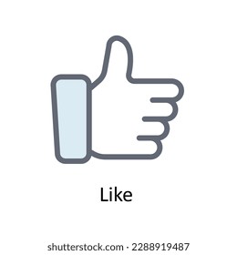 Like Vector  Fill outline Icons. Simple stock illustration stock