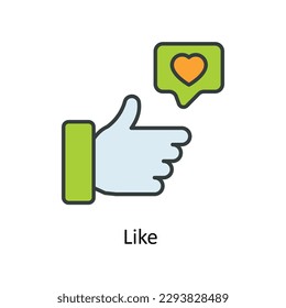 Like  Vector  Fill outline Icons. Simple stock illustration stock