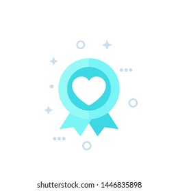 Like vector icon, badge with heart