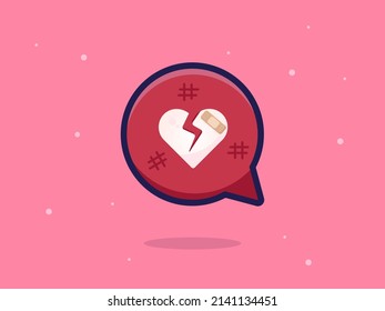 Like vector icon deslike sad sick sorry betrayal heart social media illustration