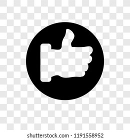 Like vector icon isolated on transparent background, Like transparency logo concept