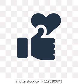 Like vector icon isolated on transparent background, Like transparency concept can be used web and mobile