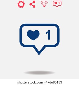Like vector icon on grey background.
