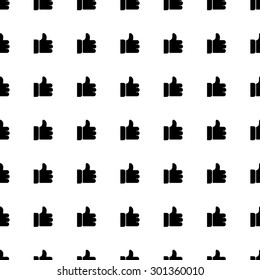 Like vector icon seamless pattern, tiling ornament on white.