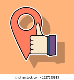 Like vector icon. Sticker web pointer in eps 10 for webdesign and smartphone applications.