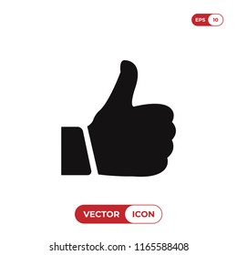 Like vector icon. Thumb up,ok symbol. Flat vector sign isolated on white background. Simple vector illustration for graphic and web design.