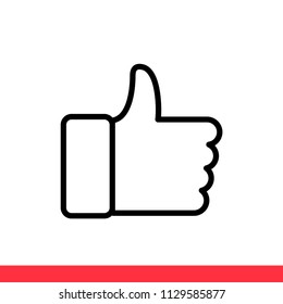 Like vector icon, thumbs up symbol. Simple, flat design for web or mobile app