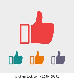 Like vector icon. Thumbs up. Hand icon. Social Concept