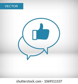 Like vector icon. Thumbs up. Hand icon. Social Concept