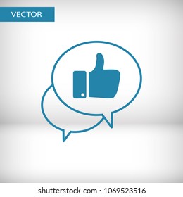 Like vector icon. Thumbs up. Hand icon. Social Concept