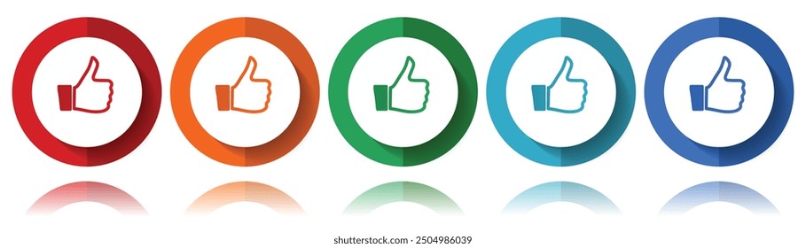 Wie Vektorsymbole, flaches Symbol-Set für Logo-Design, Webdesign und mobile Anwendungen, bunte Web-Button-Kollektion in Folge 10
