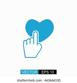 Like vector. Isolated blue icon on white background.