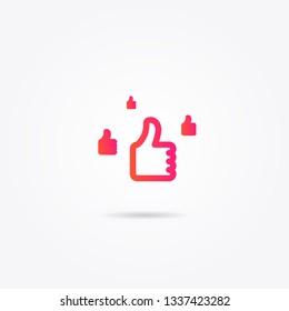 Como o ícone de logotipo de vetor.Ilustração de Polegar para cima